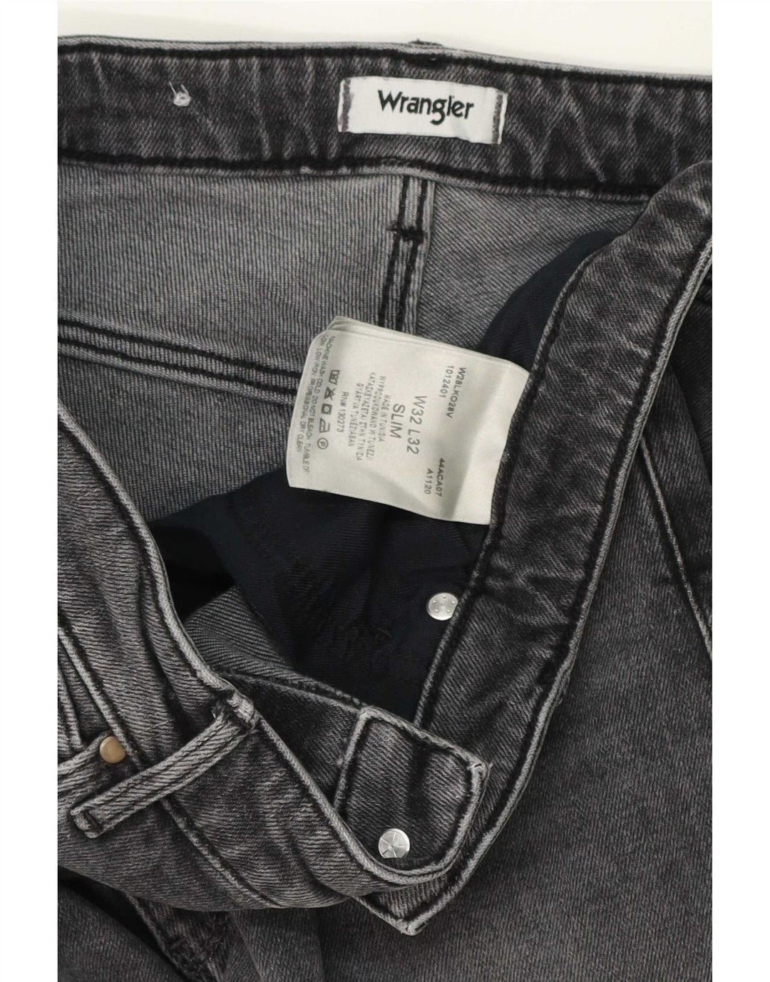 Wrangler Slim Jeans til mænd W32 L32 Grå bomuld