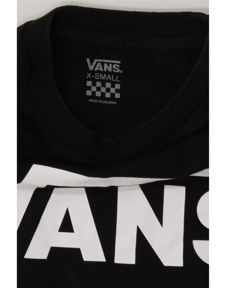 VANS Womens Graphic T-Shirt Top UK 6 XS Black Vintage Vans and Second-Hand Vans from Messina Hembry 