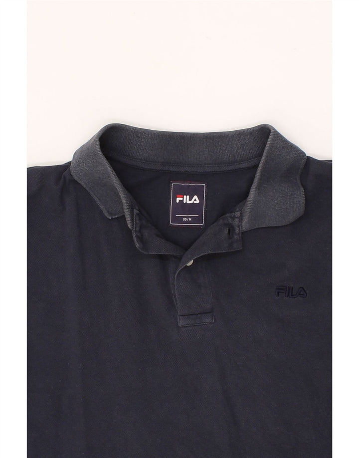 FILA Mens Polo Shirt IT 50 Medium Navy Blue Cotton Vintage Fila and Second-Hand Fila from Messina Hembry 