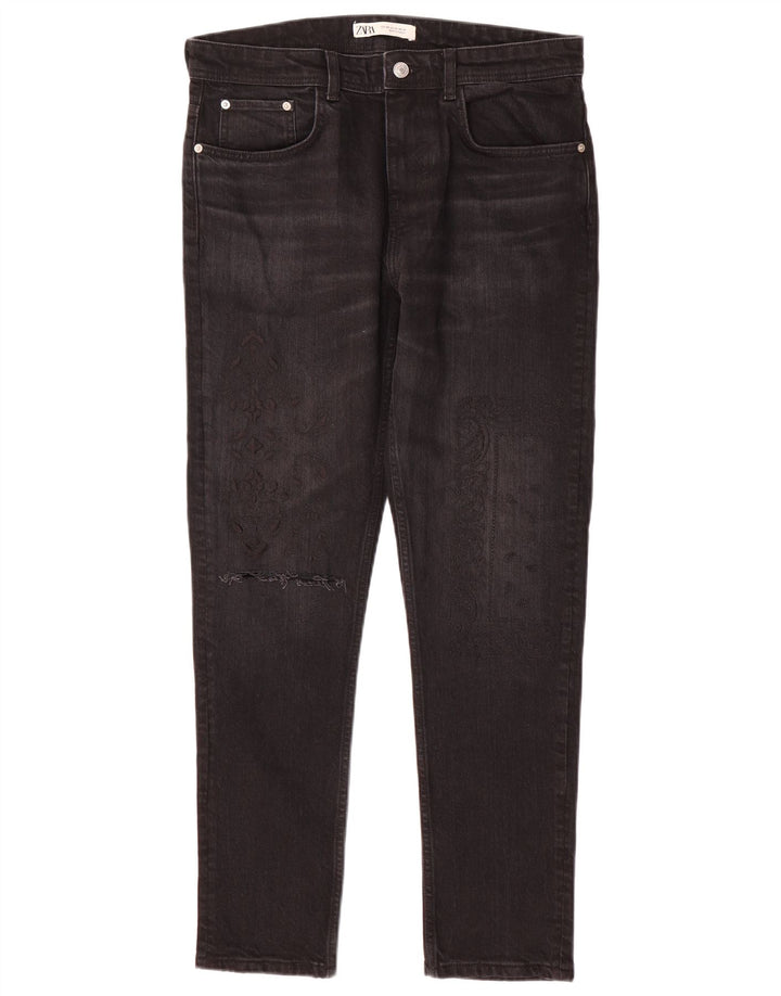 Zara Dame Slim Jeans EU 40 Medium W31 L29 Sort Bomuld
