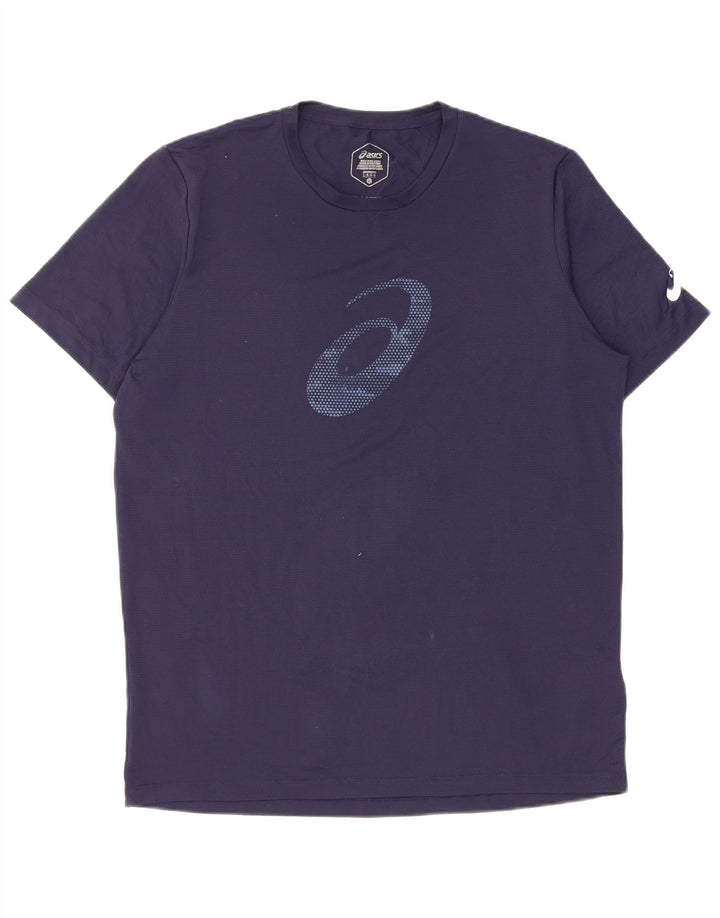 Asics Herre Grafisk T-Shirt Top Stor Marineblå Polyester