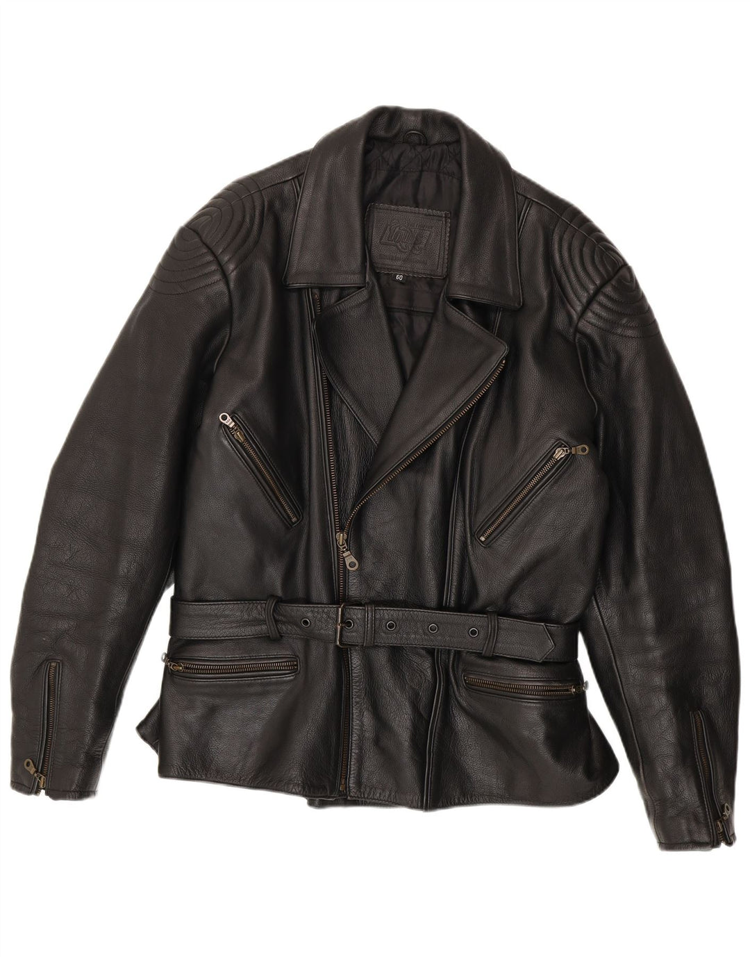 Louis Herre Læder Biker Jacket UK 42 XL Sort Læder