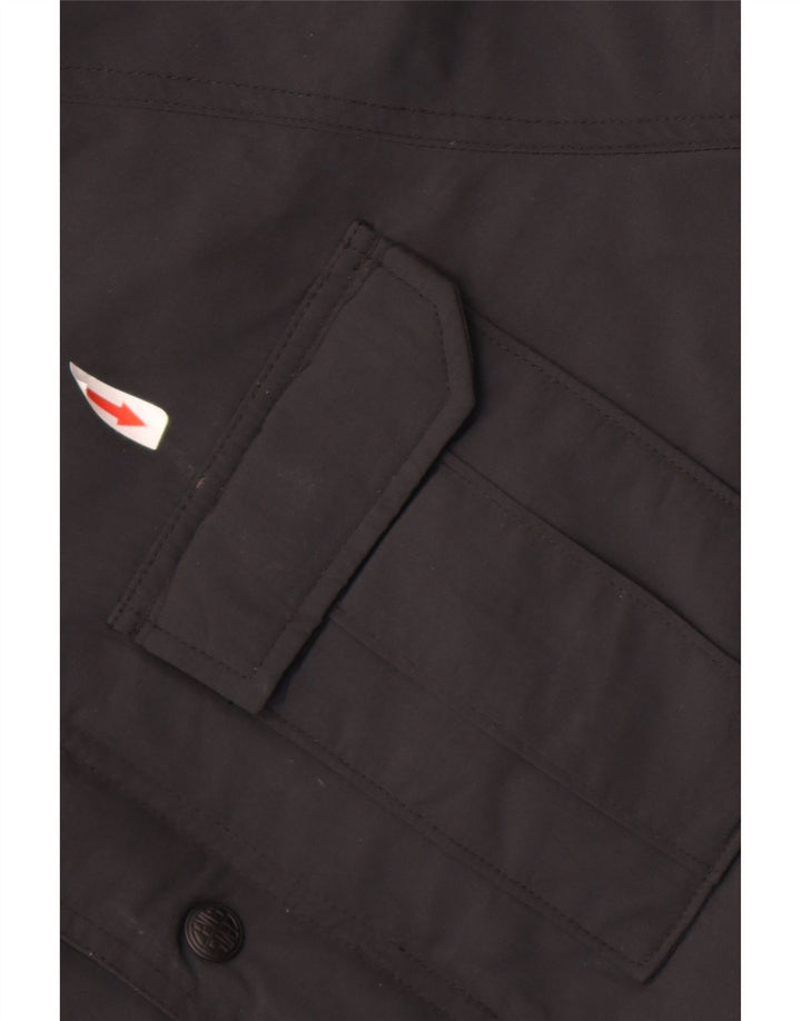 Levi's Herre hættepolstret jakke UK 38 Medium Sort Polyamid