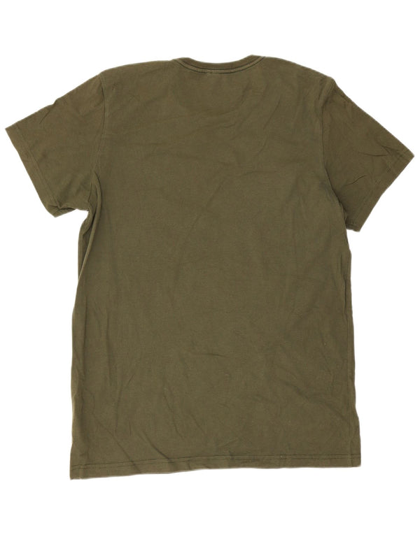 Adidas Grafisk T-shirt top til mænd, stor grøn bomuld