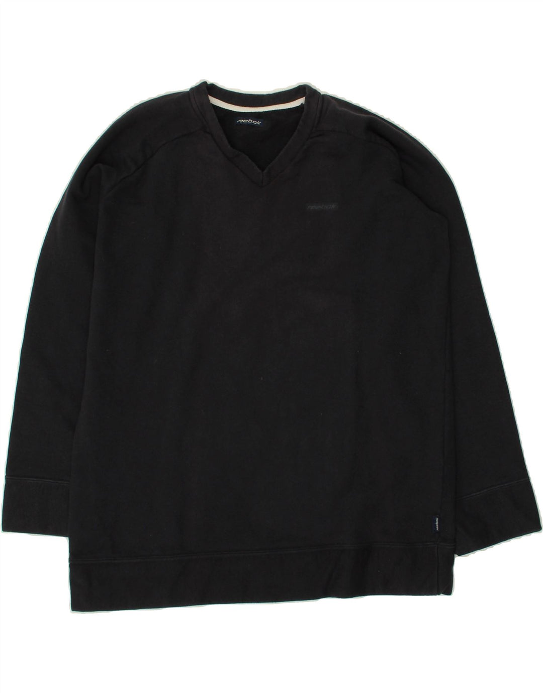 REEBOK Womens Sweatshirt Jumper UK 16 Large  Black Cotton Vintage Reebok and Second-Hand Reebok from Messina Hembry 