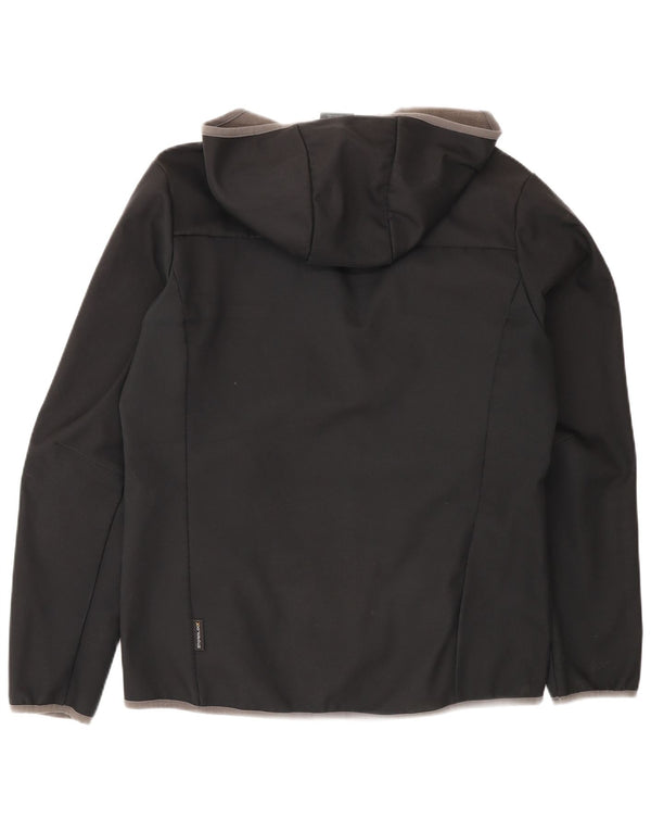Jack Wolfskin Herre Hooded Windbreaker Jacket UK 36/38 Medium Black Sports