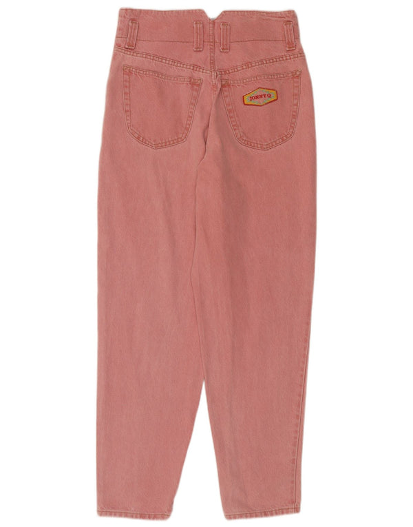 JONNY-Q Kvinder Højtaljede Jeans UK 12 Medium W30 L32 Pink Bomuld