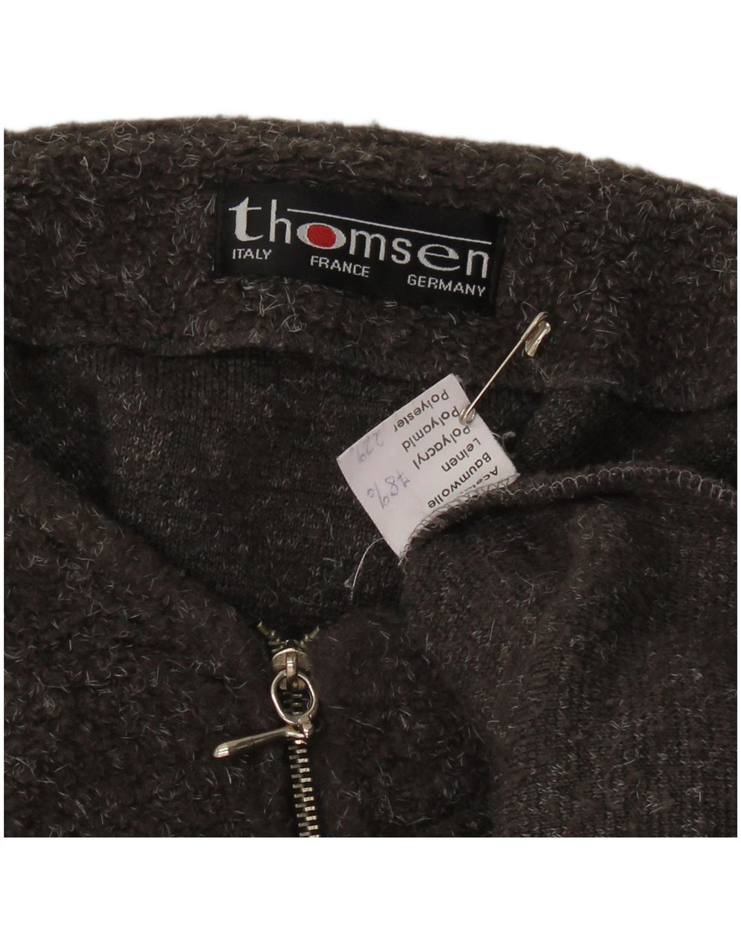 VINTAGE Dame Oversized Boat Neck Jumper Sweater UK 14 Medium Grey