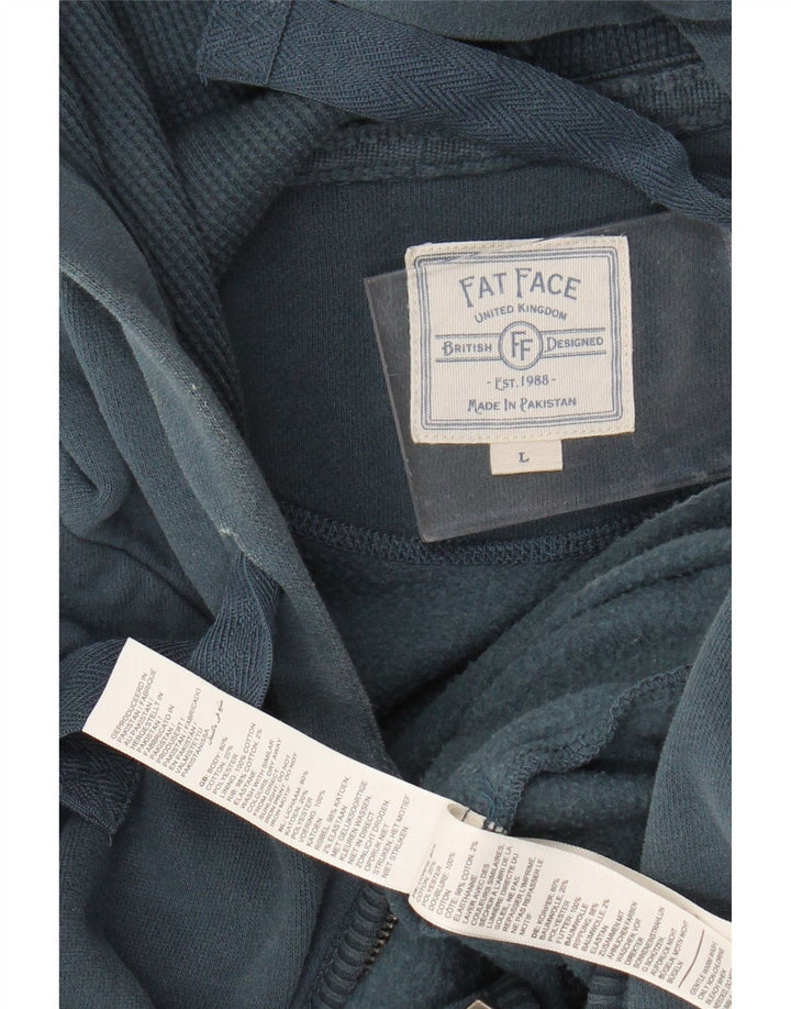 Fat Face Herre hættetrøje med lynlås Stor grøn bomuld