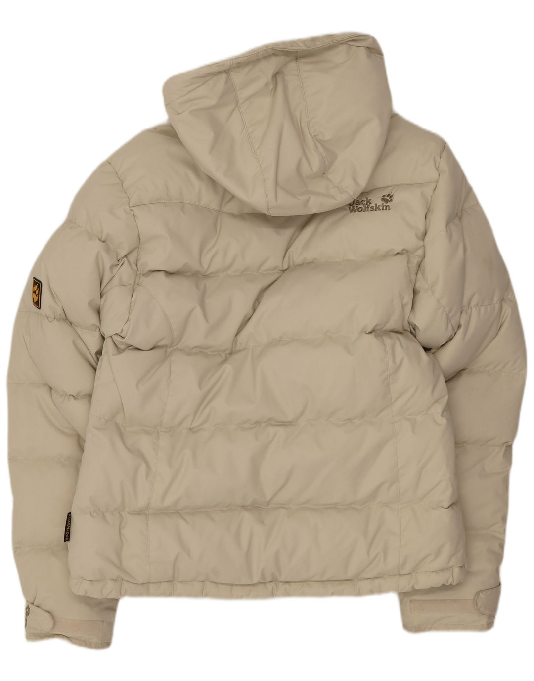 Jack Wolfskin Dame Hætte Polstret Jakke UK 10 Lille Beige Polyamid