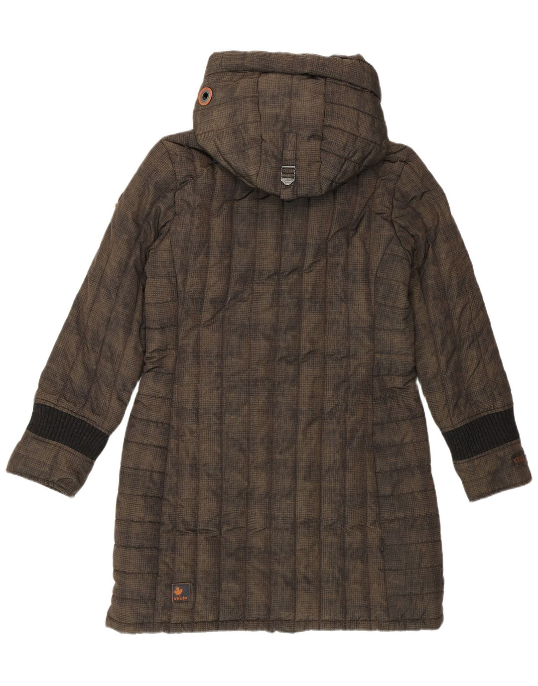 KHUJO Womens Hooded Padded Coat UK 16 Large Brown Polyester