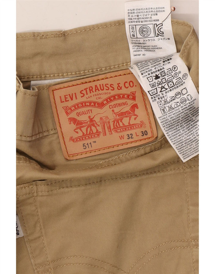 LEVI'S Herre 511 Slim Casual Bukser W32 L30 Beige Bomuld