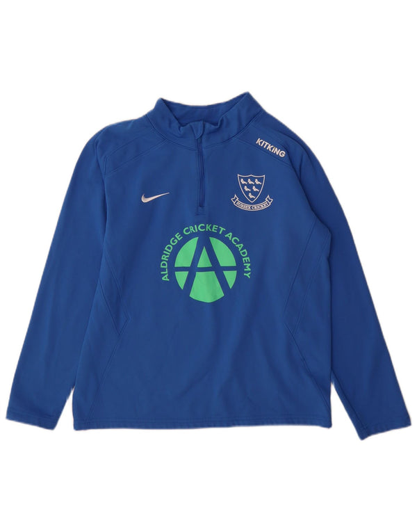 Nike Boys Grafisk Pullover med lynlås-hals træningsdragt Top 13-14 år XL Blå