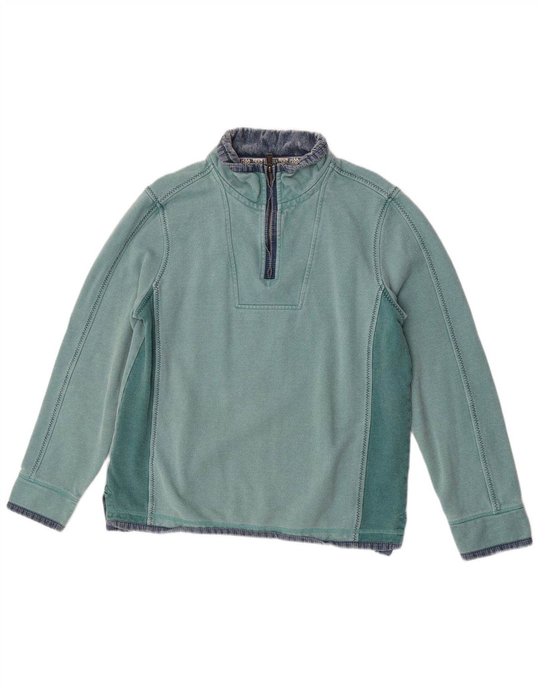 Fat Face Herre The Airlie Sweatshirt Jumper Medium Grøn Colourblock
