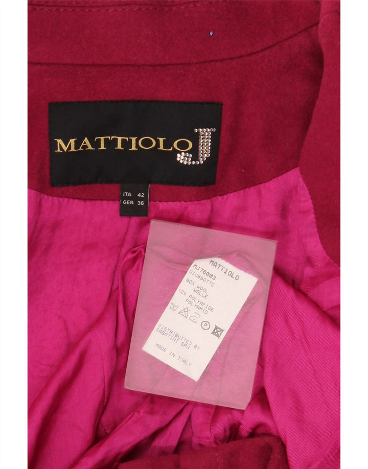 Gai Mattiolo Dame Dobbeltradet Blazer Jacket IT 42 Medium Pink Uld