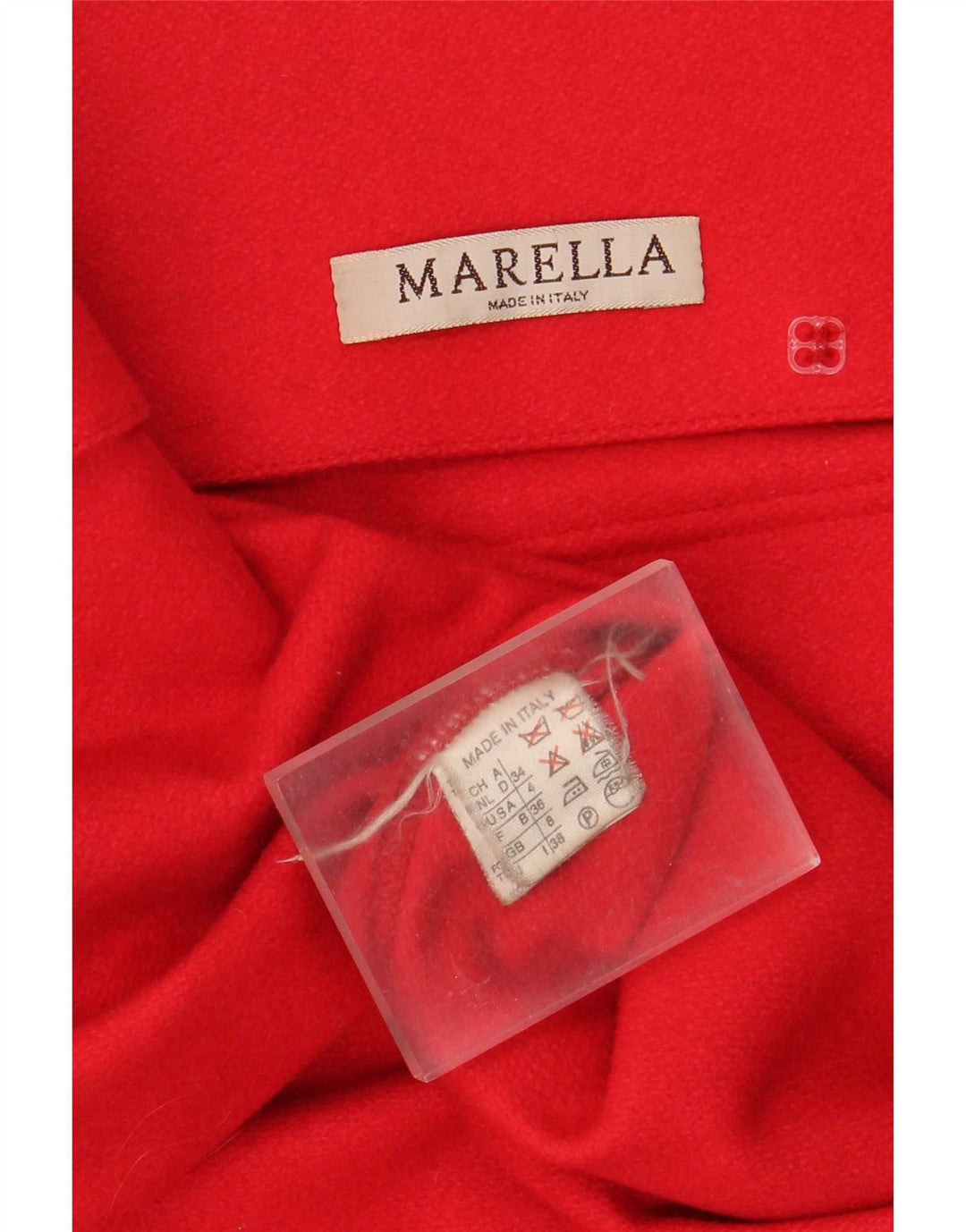Marella Dame Oversized Dobbeltradet Frakke UK 8 Lille Rød Uld