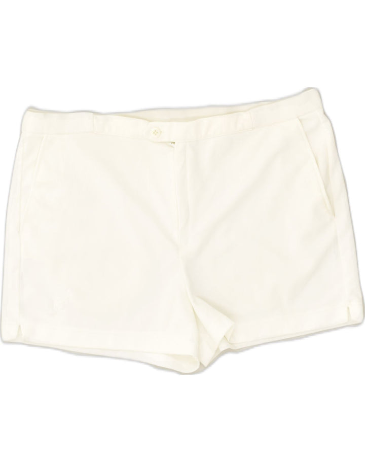 AUSTRALIAN L'ALPINA Mens Chino Shorts IT 54 2XL W40  White Polyester | Vintage AUSTRALIAN L'ALPINA | Thrift | Second-Hand AUSTRALIAN L'ALPINA | Used Clothing | Messina Hembry 