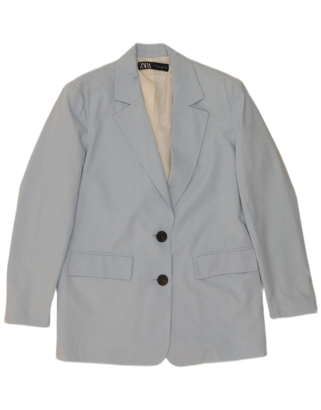 Zara Dame 2 Buttons Oversized Blazer Jacket UK 10 Small Blue
