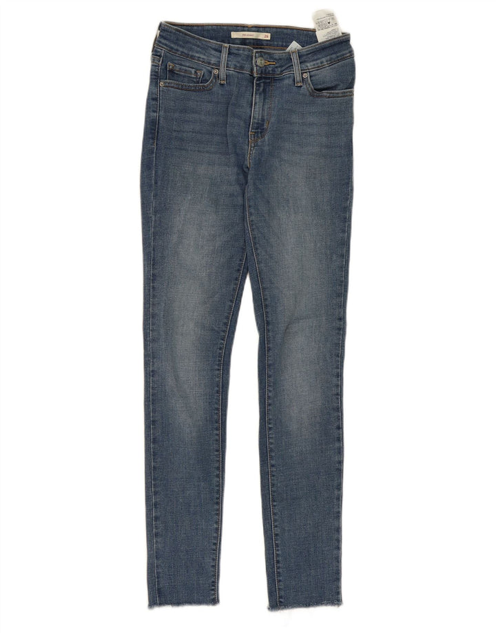 LEVI'S Womens 711 Skinny Jeans W26 L29 Blue Cotton