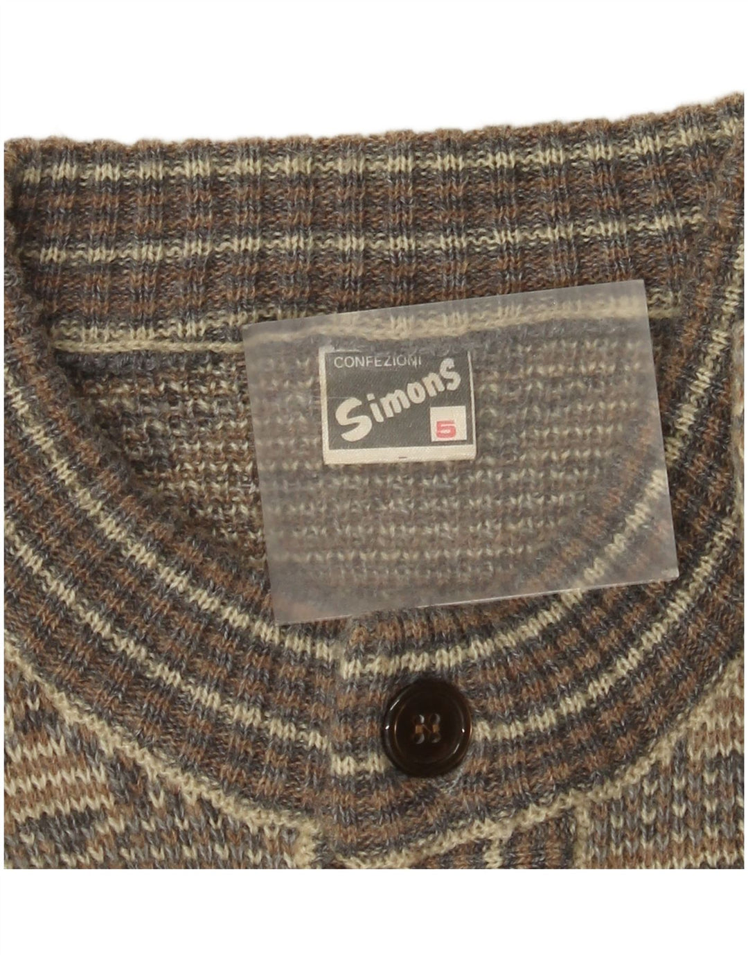 Vintage herre cardigan sweater Medium Grey Fair Isle Wool