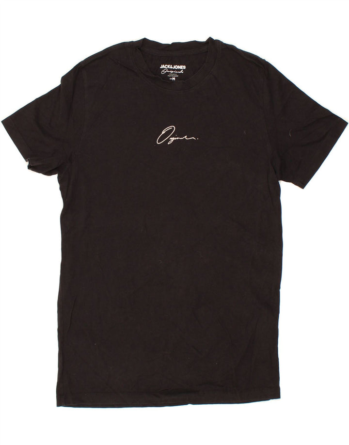JACK & JONES Mens T-Shirt Top Medium Black Cotton Vintage Jack & Jones and Second-Hand Jack & Jones from Messina Hembry 