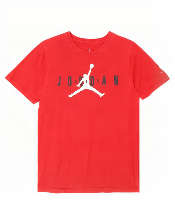 Jordan Boys Grafisk T-Shirt Top 13-14 år XL Rød Bomuld