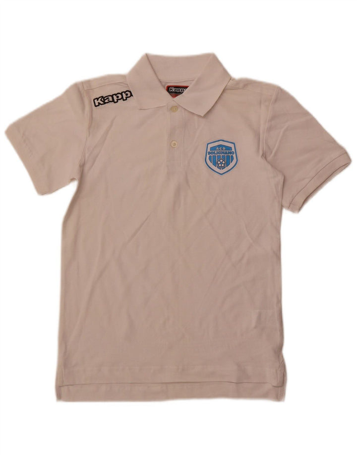 Kappa Boys ACD Solignano Polo Shirt 11-12 År Hvid Bomuld