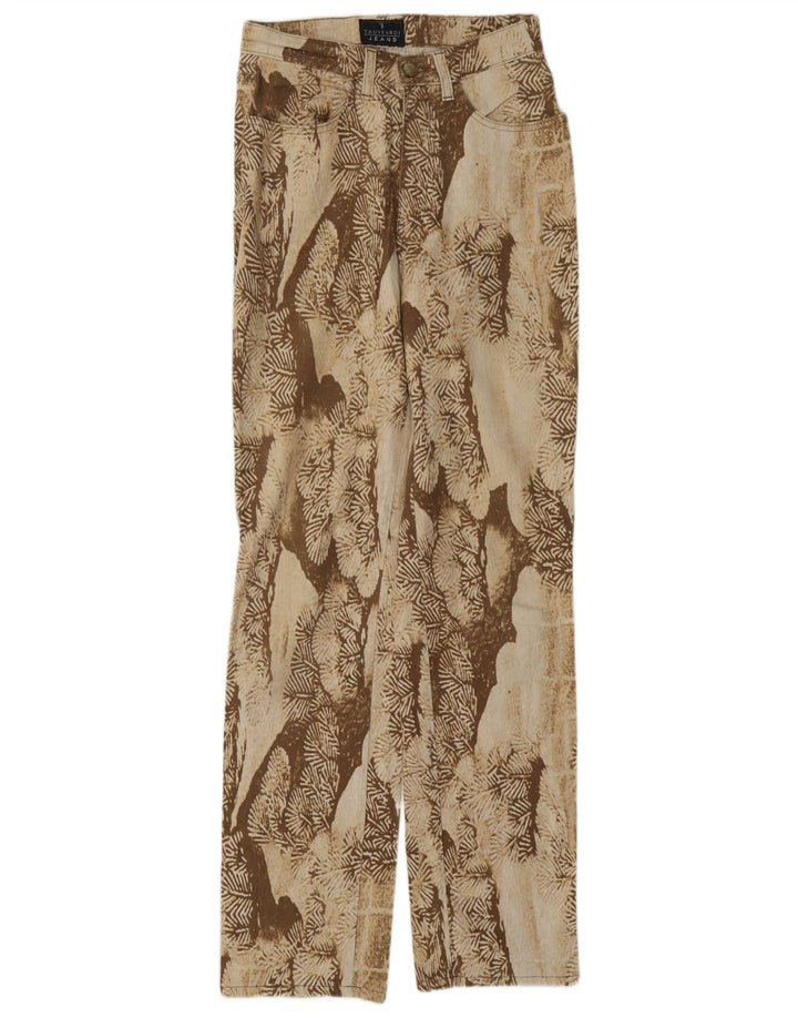 Trussardi Dame abstrakt mønster Lige fritidsbukser W26 L31 Beige