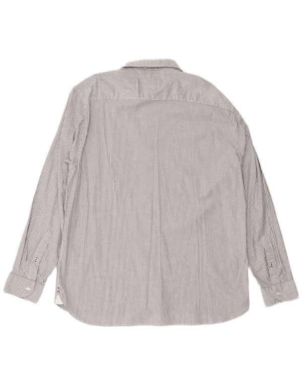 TOMMY HILFIGER Herre Regular Fit skjorte 2XL grå nålestribet bomuld