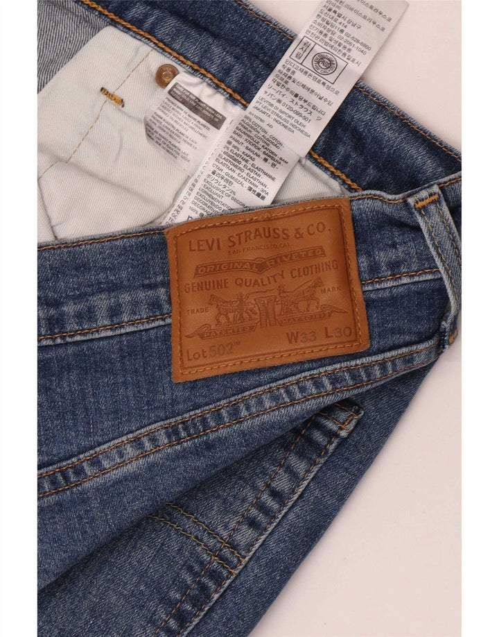 Levi's Herre 502 tilspidsede jeans W33 L30 blå bomuld