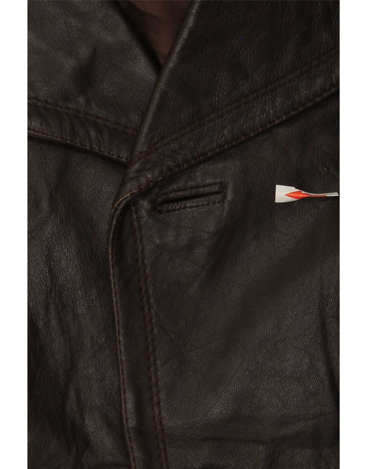 Vintage Herre Læderfrakke IT 48 Medium Brun