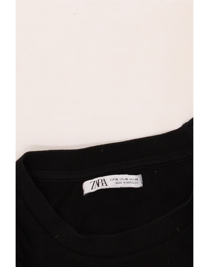 ZARA Herre T-Shirt Top XL Sort