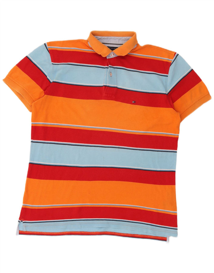 Tommy Hilfiger Herre poloshirt Stor flerfarvet stribet bomuld