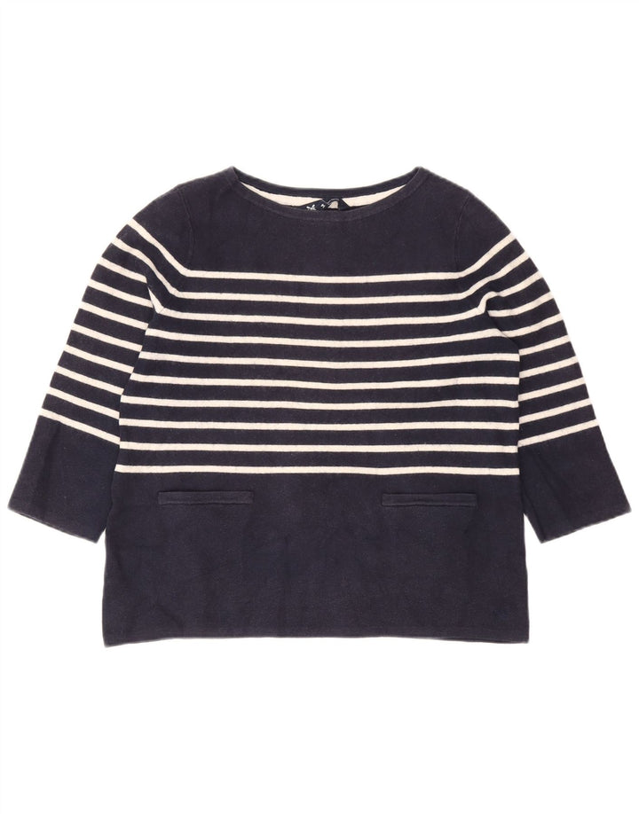 CREW CLOTHING Dame Boat Neck Jumper Sweater UK 14 Medium Navy Blue