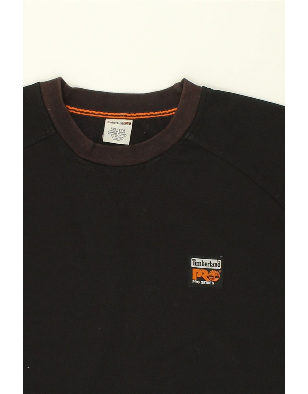 TIMBERLAND Herre høj grafisk sweatshirt trøje 2XL sort bomuld