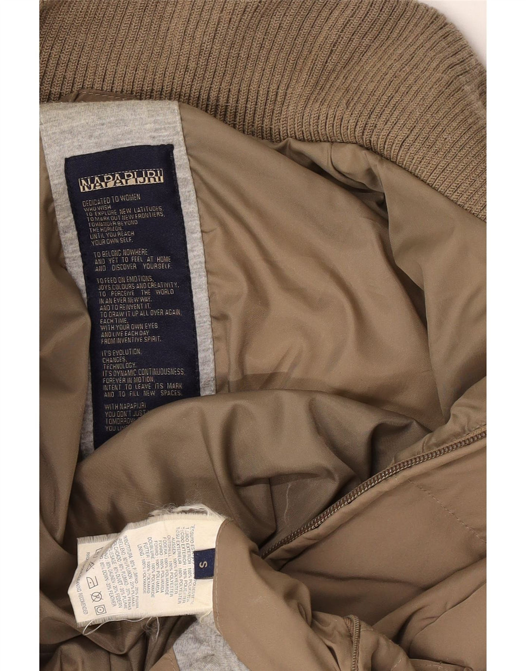 Napapijri Polstret frakke til kvinder UK 10 Lille brun polyester