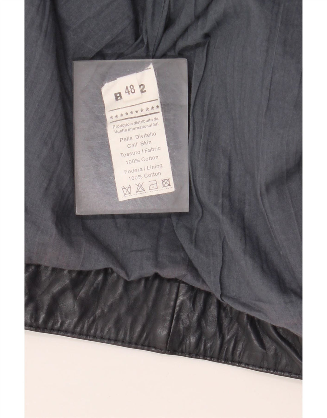 Vintage Mænd Læder Biker Jacket IT 48 Medium Grey Colourblock Læder