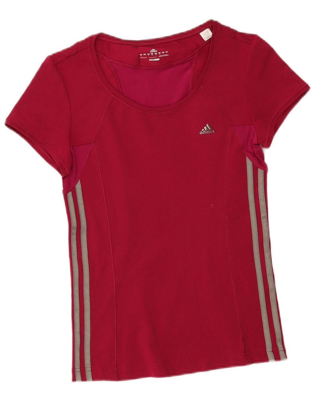 Adidas Dame Climacool T-Shirt Top UK 12 Medium Rød Polyester Sports