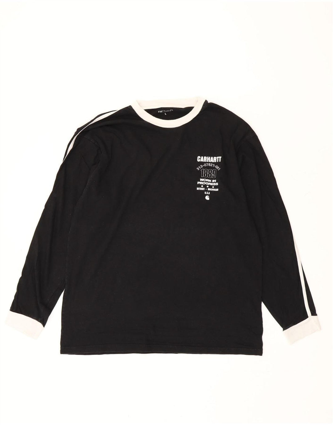 CARHARTT Herre grafisk top langærmet stor sort stribet