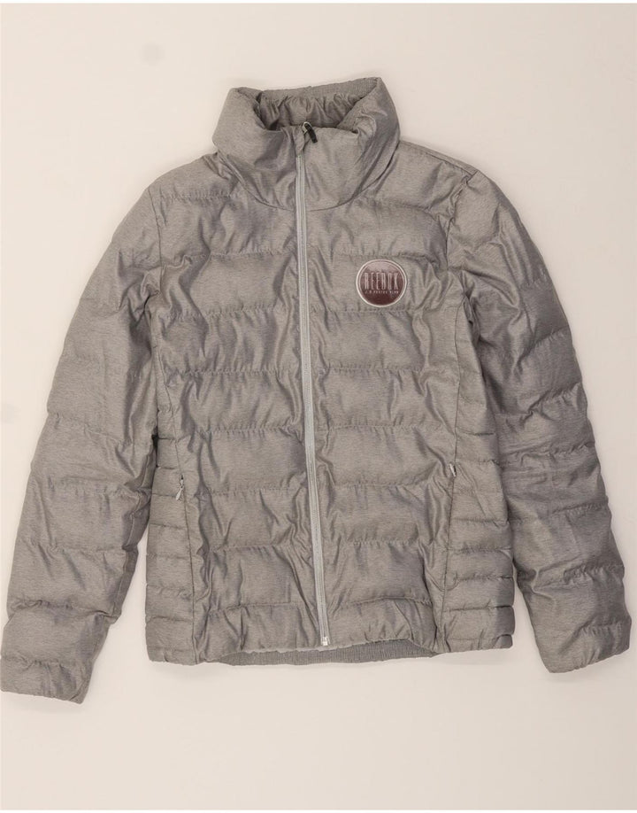 REEBOK Womens Padded Jacket UK 12/14 Medium Grey Polyester Vintage Reebok and Second-Hand Reebok from Messina Hembry 