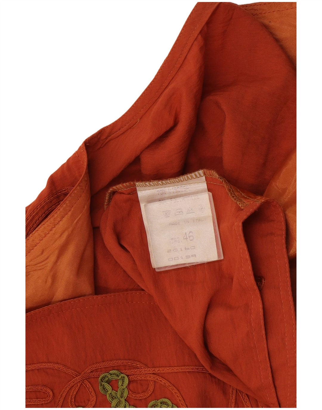 Vintage damevest IT 46 stor orange viskose