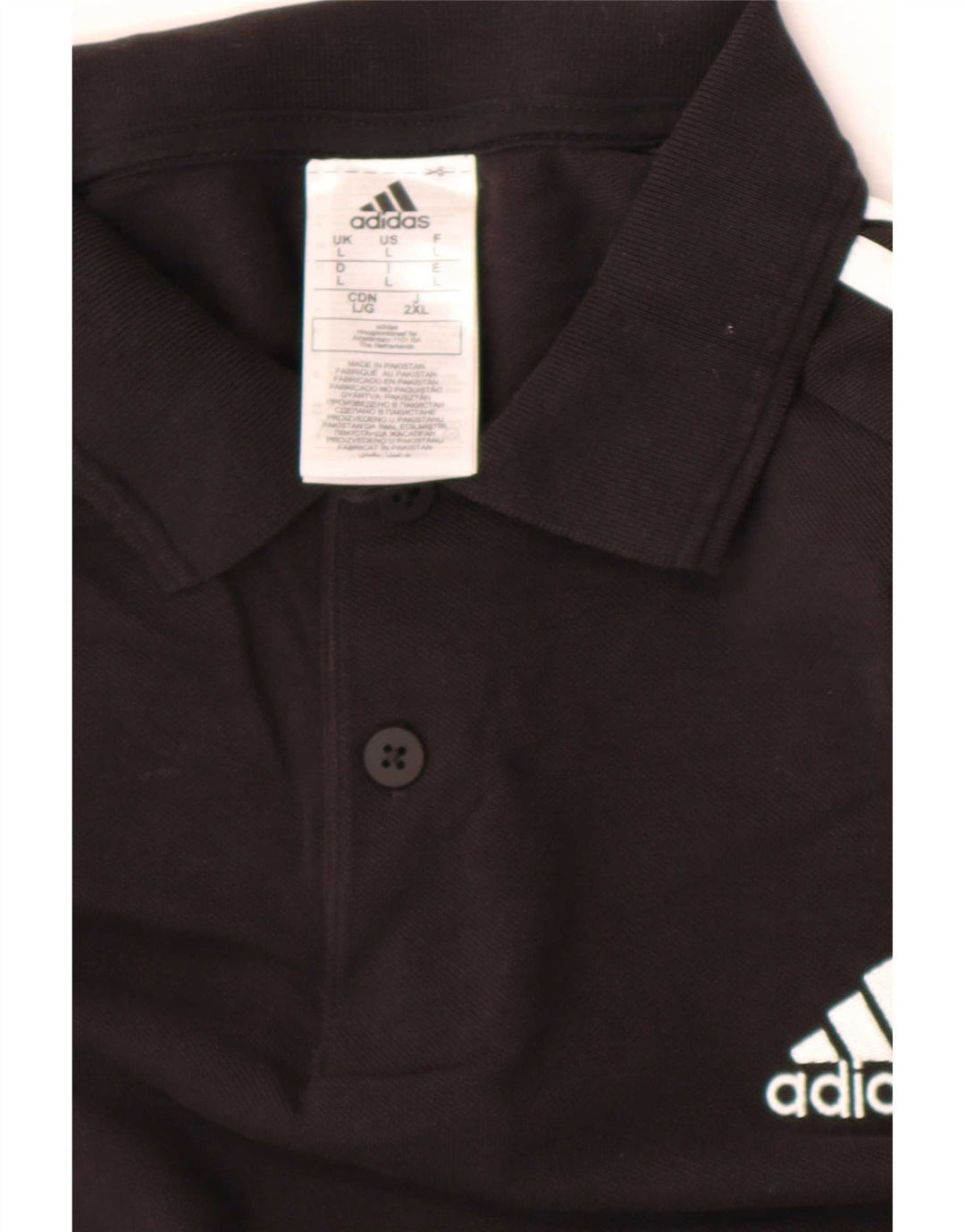 Adidas Kortærmet Regular Polo Shirt til mænd Stor sort bomuld