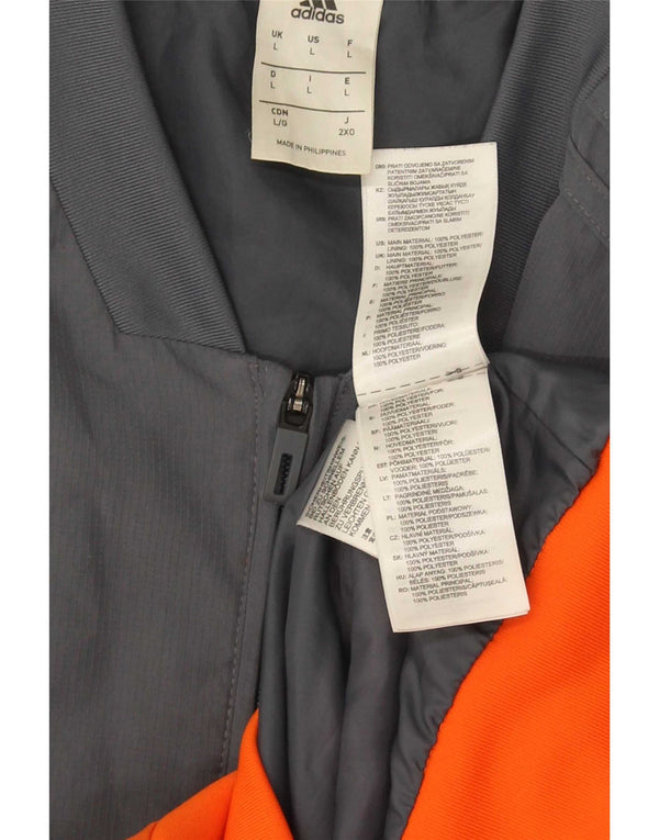 Adidas Herre Bomber Jacket UK 40 Large Grå Colourblock Polyester