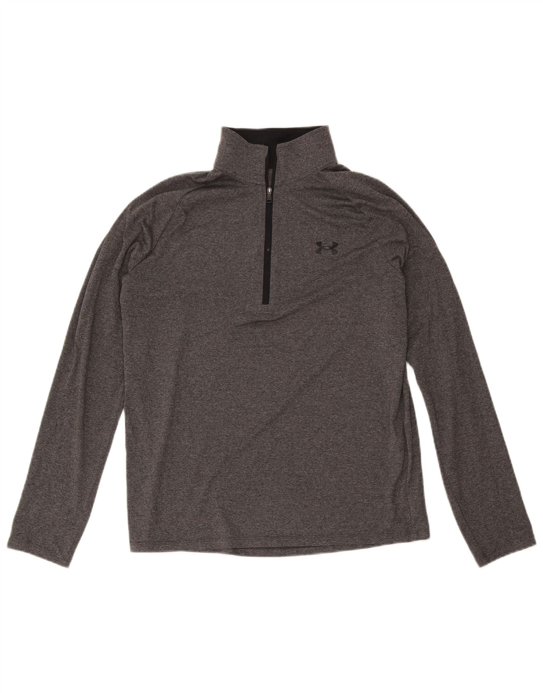 Under Armour Herre Zip Neck Top Langærmet Medium Grey Polyester