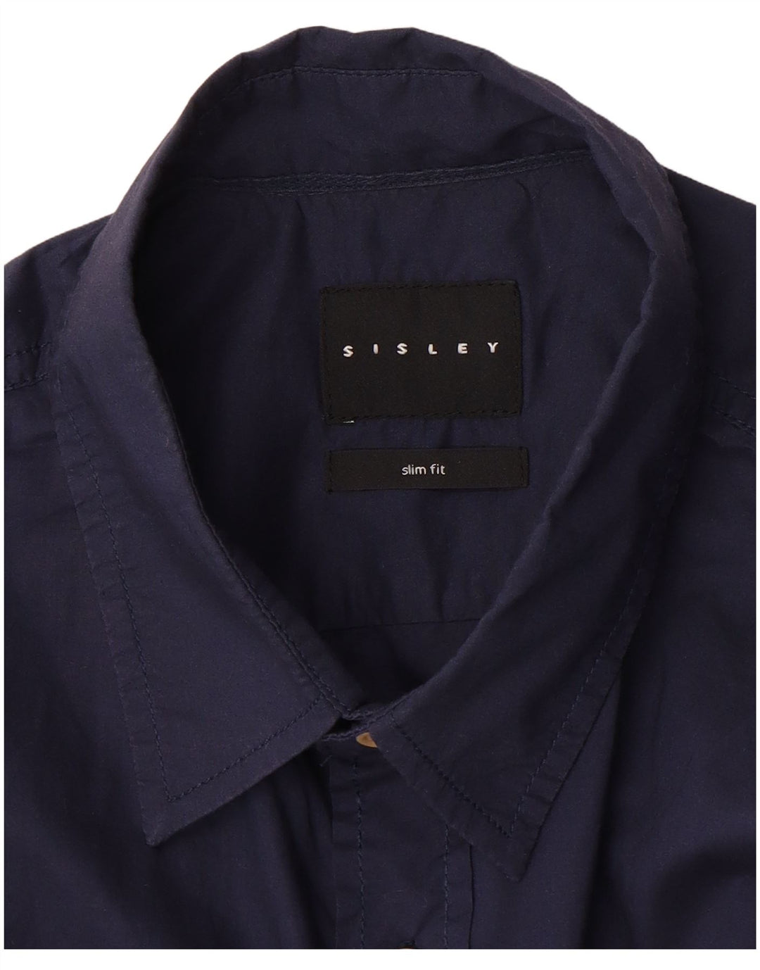 Sisley Herre kortærmet Slim Fit skjorte Medium Navy Blue