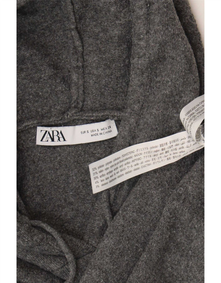 Zara Oversized hættetrøje til kvinder UK 10 Lille grå polyester