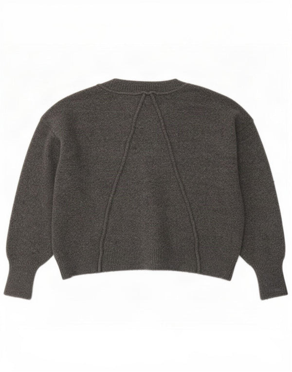 Topshop Womens Crop Oversized cardigan sweater UK 8 Small Grå Akryl