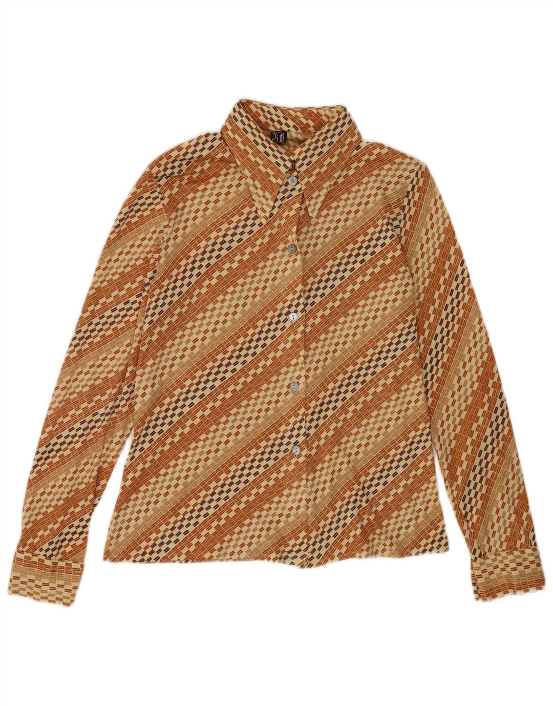 Vintage dameskjorte IT 48 XL brun stribet
