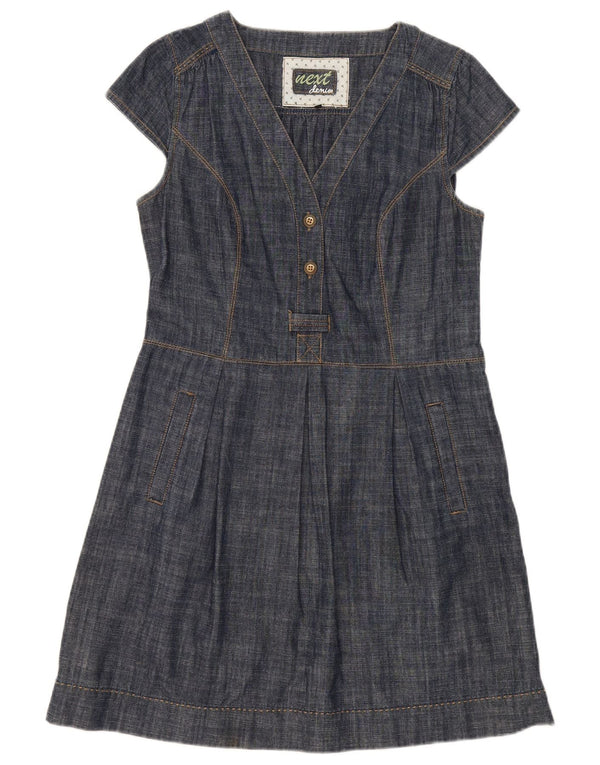 Næste Dame A-Line Kjole UK 14 Medium Navy Blue Bomuld
