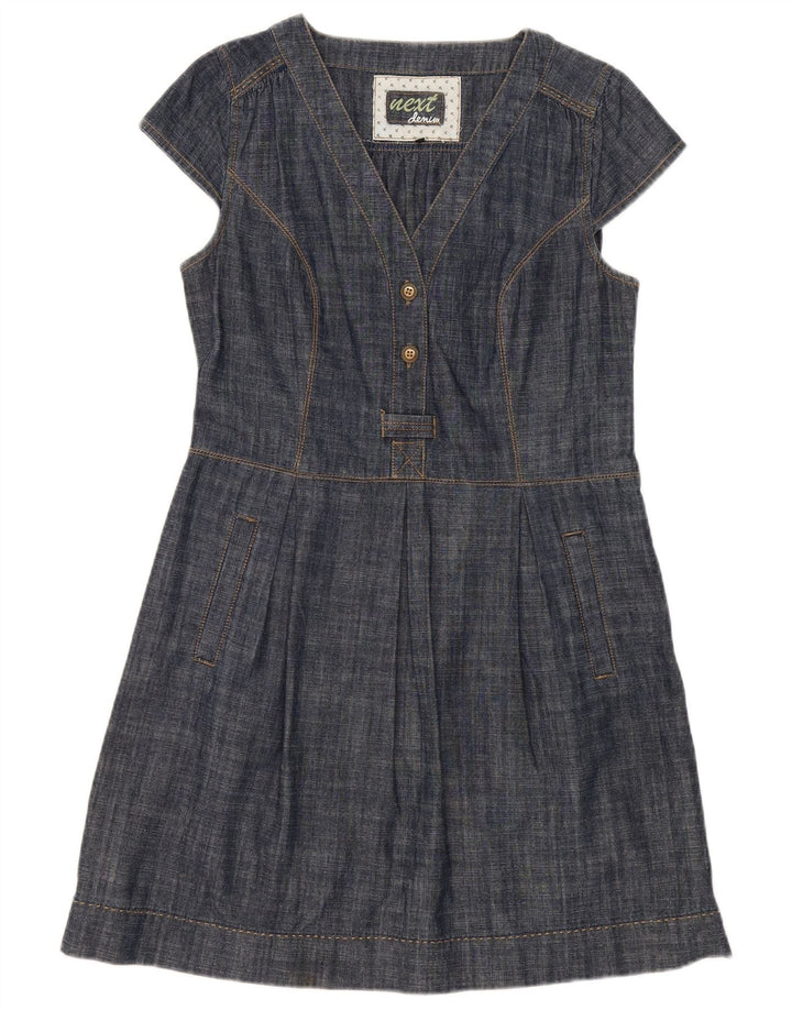 Næste Dame A-Line Kjole UK 14 Medium Navy Blue Bomuld